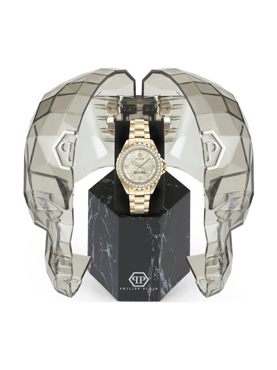 Philipp Plein Rock Couture Womens Watch 38mm Battery Gold Metal Bracelet