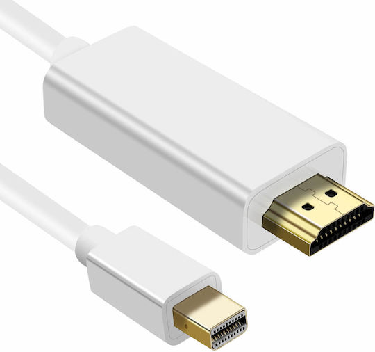 Mini DisplayPort Stecker auf HDMI Stecker Videokabel 4K Hohe Auflösung 1,8m Weiß
