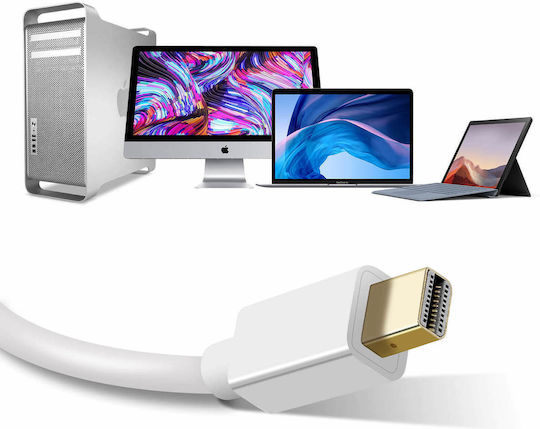 Mini DisplayPort Stecker auf HDMI Stecker Videokabel 4K Hohe Auflösung 1,8m Weiß