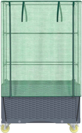 vidaXL Кутия за саксии Пластмаса Dark Gray 50x80x182см.
