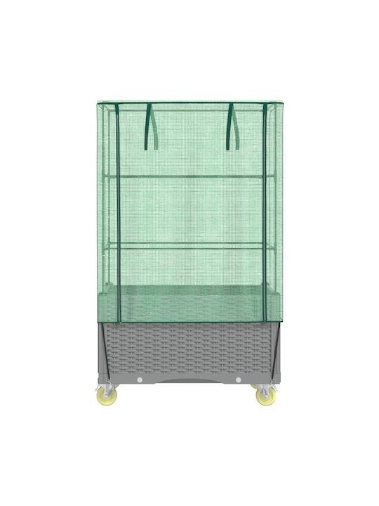 vidaXL Ζαρντινιέρα Πλαστική Ανοιχτό Γκρι 50x80x182εκ.