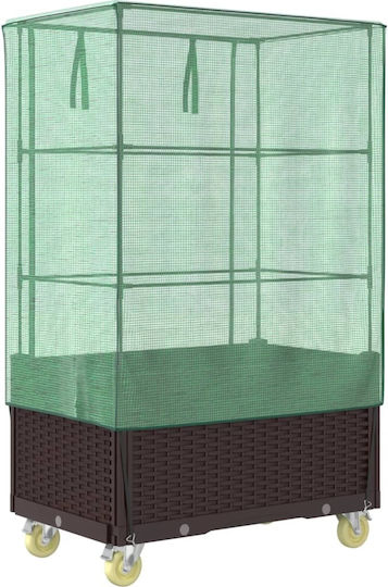 vidaXL Кутия за саксии Пластмаса Кафяв 50x80x182см.
