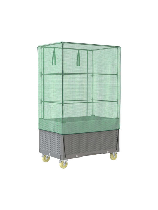 vidaXL Ζαρντινιέρα Πλαστική Ανοιχτό Γκρι 50x80x182εκ.