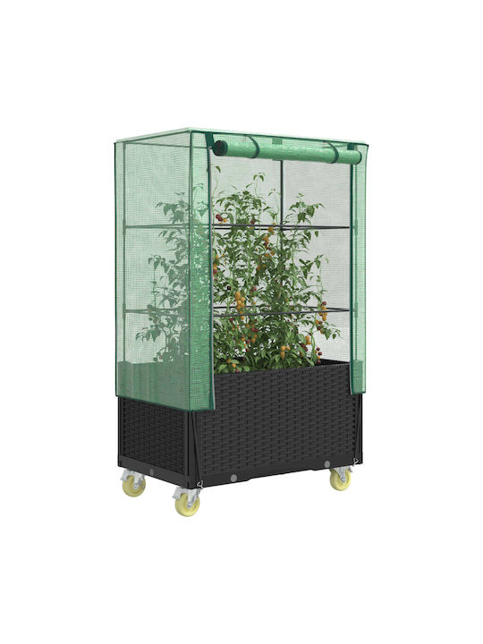 vidaXL Planter Box Plastic Negru 50x80x182cm.