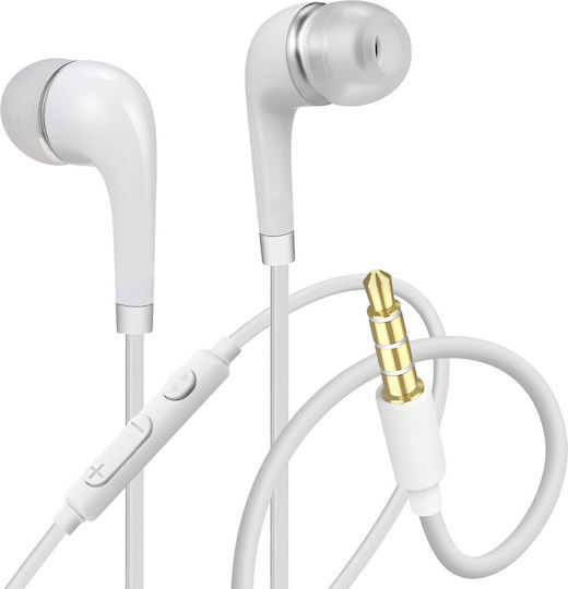 Handsfree Earphones 3.5mm Jack Anti-Knot Cable White