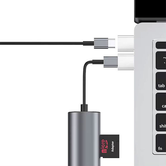 Converter USB-A male to USB-C female Gray 1pcs 17856