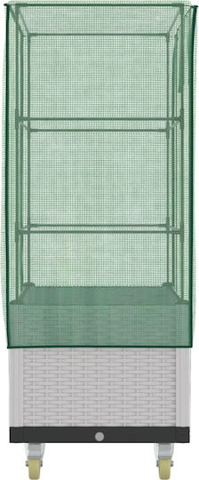 vidaXL Кутия за саксии Пластмаса Бял 50x80x182см.
