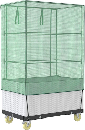 vidaXL Кутия за саксии Пластмаса Бял 50x80x182см.