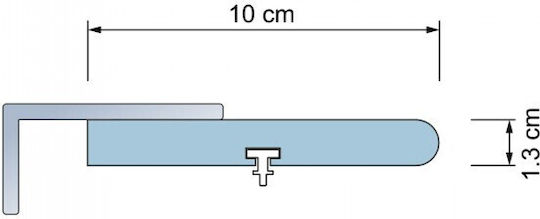 Anartisi Phantom Einweg Vorhangschiene in Silber Farbe 400εκ. 513834-06