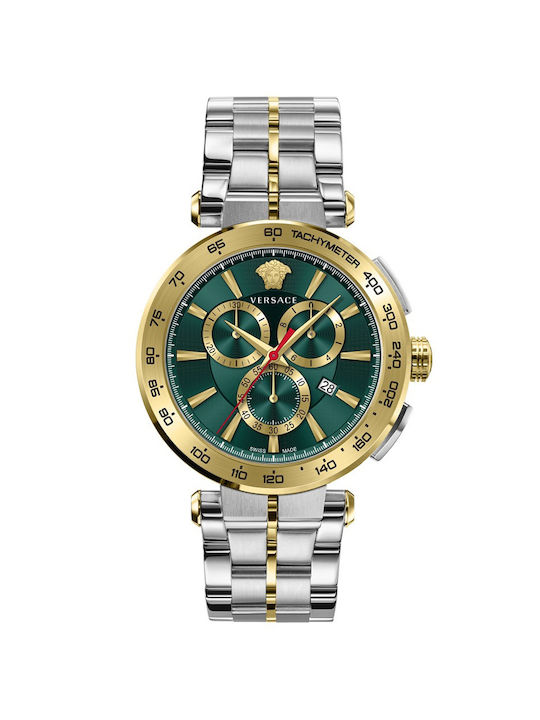 Versace Aion Watch Chronograph Battery with Silver Metal Bracelet