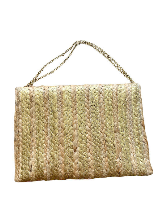 Handgemachte Indische Strohtasche Khushi Beige Solo Me Damen Einheitsgröße Clutch11