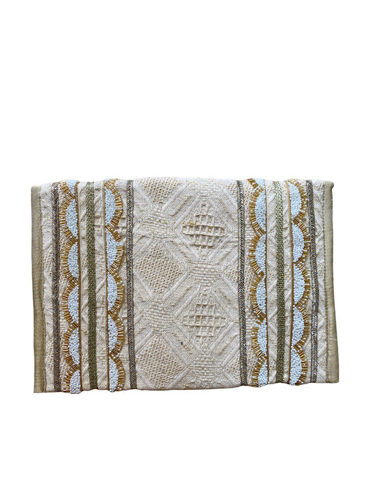 Handgefertigte indische bestickte Tasche Asha Beige Solo Me Damen Einheitsgröße Clutch