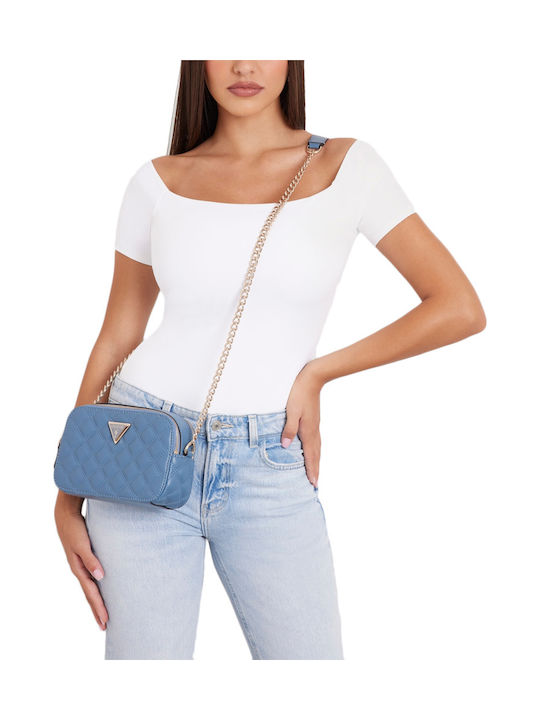 Чанта през рамо Guess Giully за жени Guess синя Hwqg8748140-slate