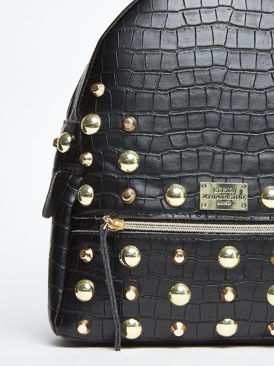 Elena Athanasiou Croco Rucksack Klein Schwarz