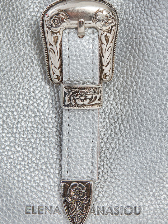 Elena Athanasiou Belt Up Tiny Bag Silver Ασημί Τσαντάκι