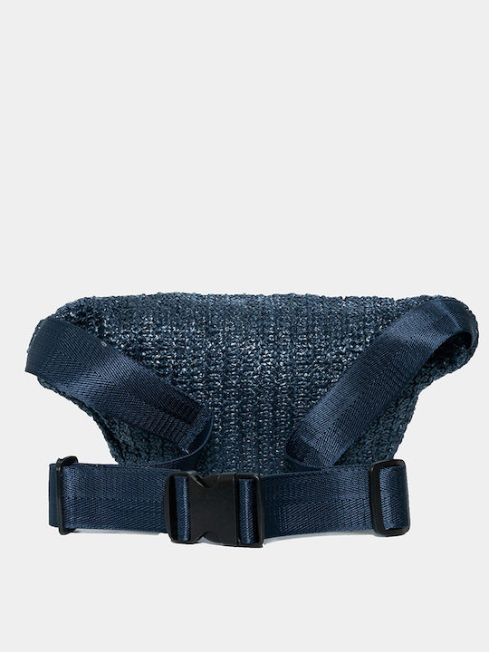 Strohtasche mit Muscheln in Marineblau Einheitsgröße