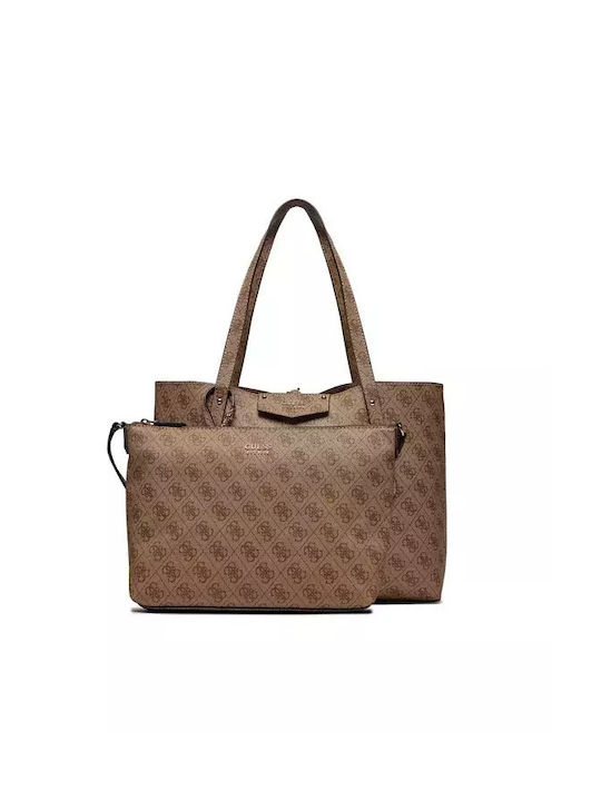 Guess Eco Brenton Tote Damen Tasche Latte Logo Gu0achwebg8390230000