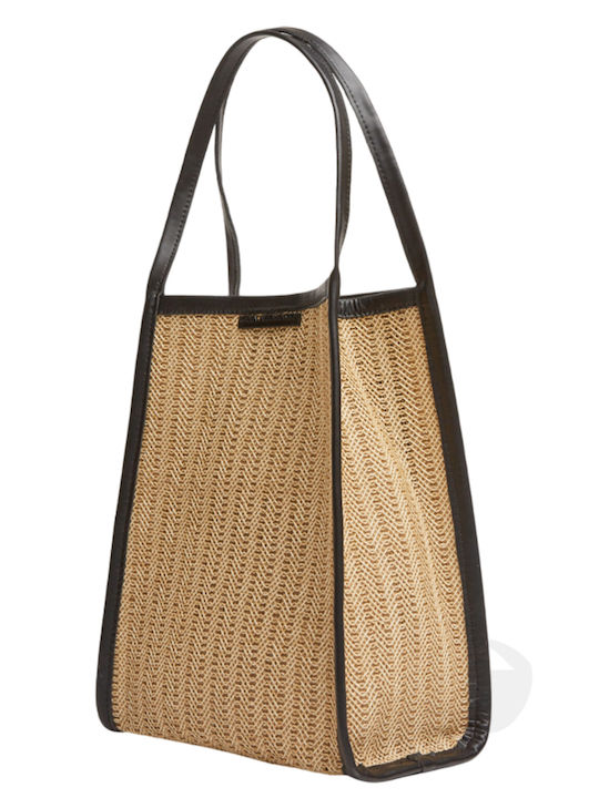Elena Athanasiou Natural Straw Tote Bag Ea-140 Beige Γυναικεία Collection Su24late