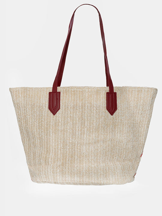 Strohtasche Roter Druck Rot Einheitsgröße