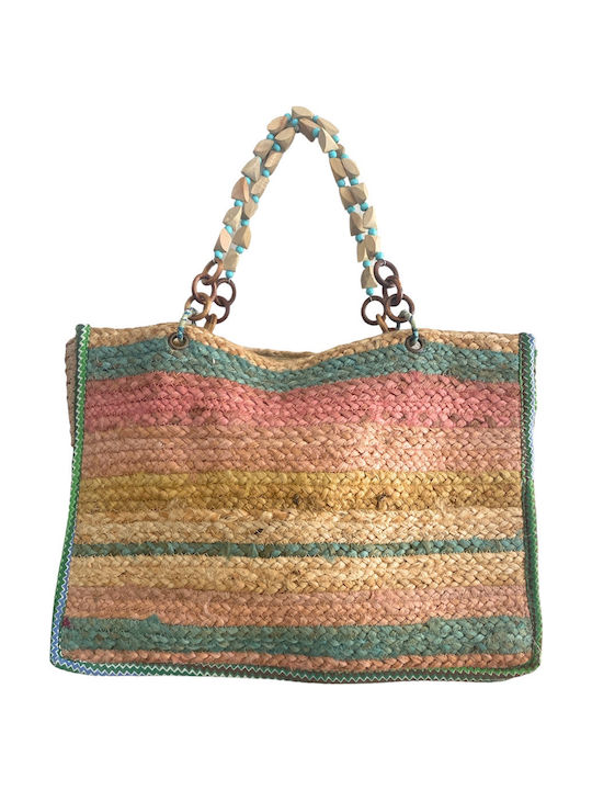 Handgefertigte indische Strohtasche für Damen Anshu Mehrfarbig Solo Me Einheitsgröße Acc115