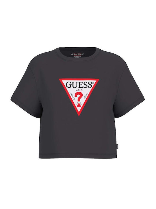 Guess Damen Bluse Kurzärmelig black