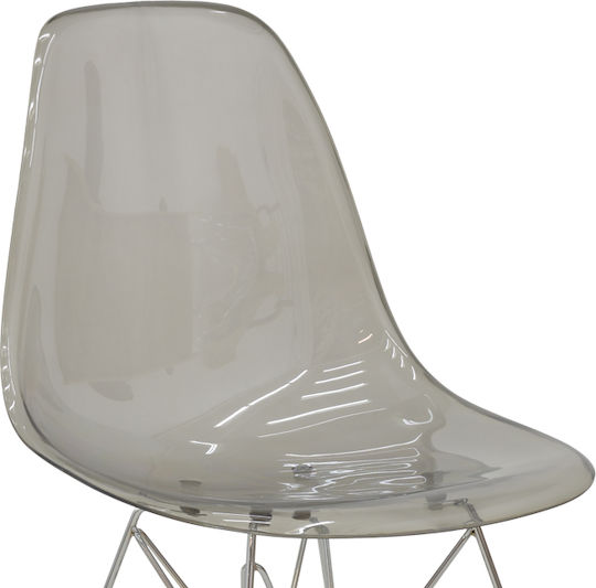Adelle Dining Room Polypropylene Chair Transparent Grey 46x55x81cm