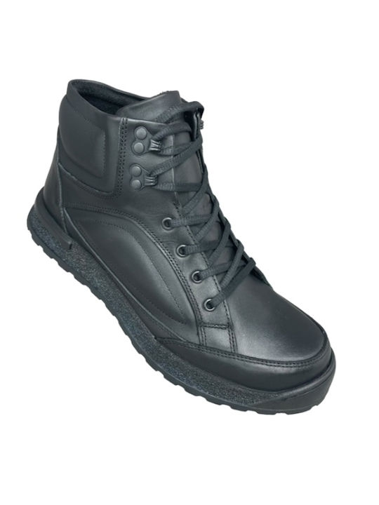 Smart Steps Men's Leather Military Boots Black