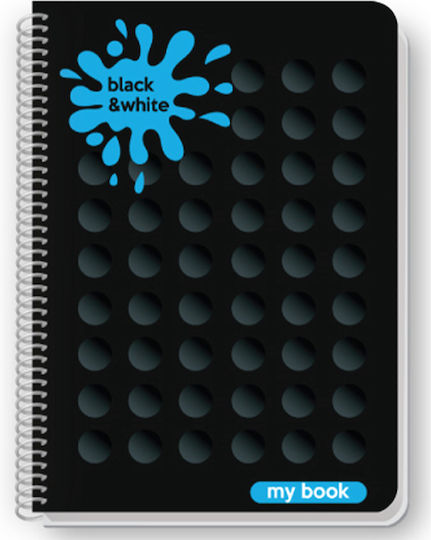 Black & White Spiral Notebook Ruled B5 My Book 1pcs