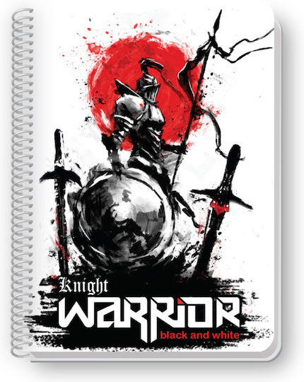 Black & White Spiral Notebook Warrior 2 Subjects
