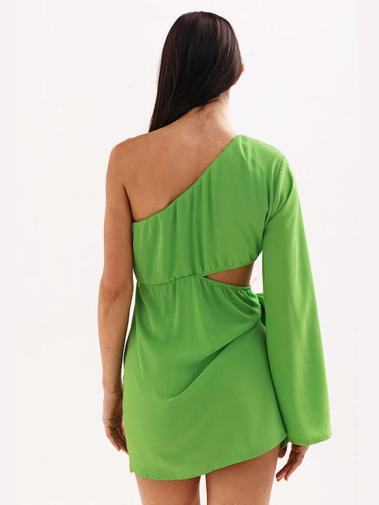 Mini Dress with Side Cutout 3434228-Lime