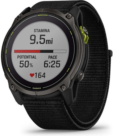 Garmin Enduro 3 Titanium 51mm Αδιάβροχο Smartwatch με Παλμογράφο (Μαύρο)