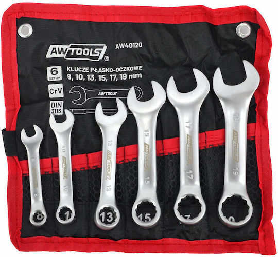 Awtools Plattenringschlüssel Kurzsatz 6tlg 8mm-19mm 8 10 13 15 17 19mm