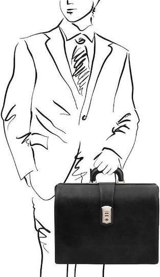 Tuscany Leather Δερμάτινη Ιατρική Τσάντα Canova σε Μαύρο Χρώμα Μαύρο