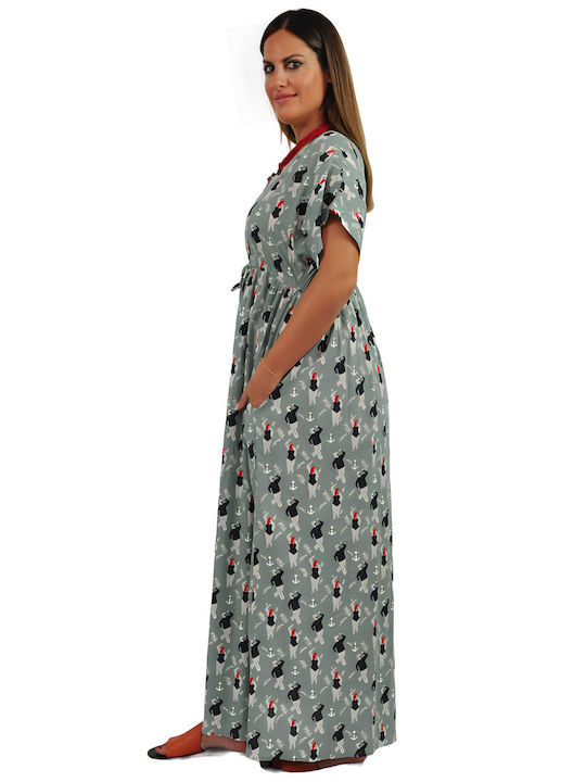 Brims and Trims Maxi Dress with Ruffle