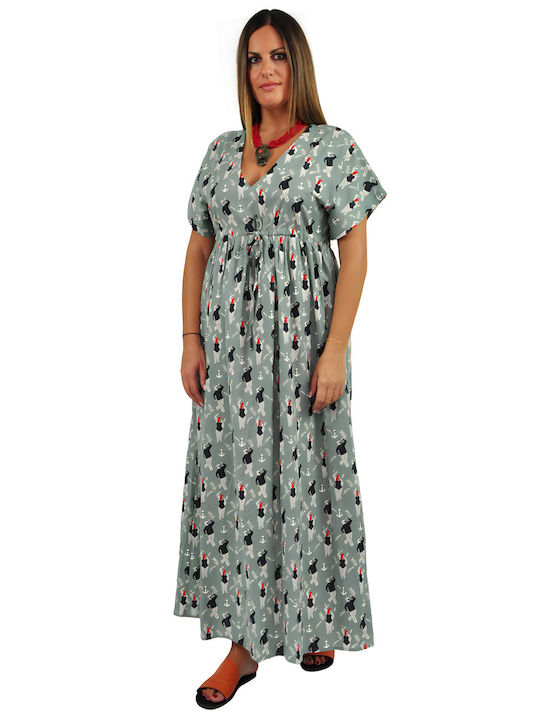 Sommer Maxi Damenkleid mit Rüschen