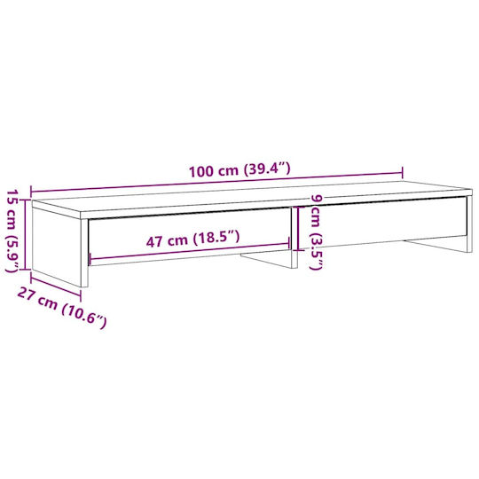 vidaXL Επιτραπέζια Βάση Οθόνης Καφέ (854678)