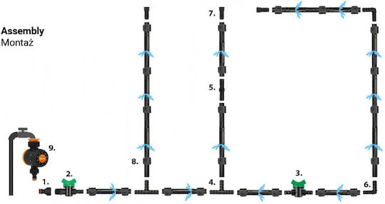 Drip Hose Water Flow Drip Set 100m Water Flow Timer