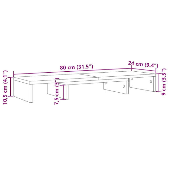 vidaXL Επιτραπέζια Βάση Οθόνης Λευκή (854634)