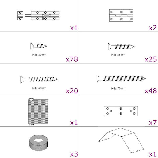vidaXL Geflügelstall Metallisch L2.68 x B1.9 x H1m.