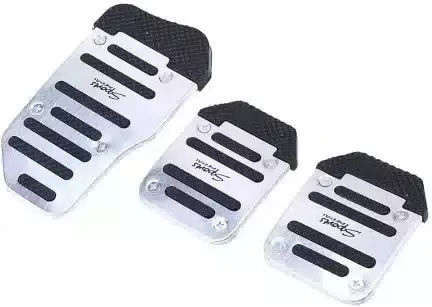 Car Pedal Set Non Slip Universal Silver 3pcs