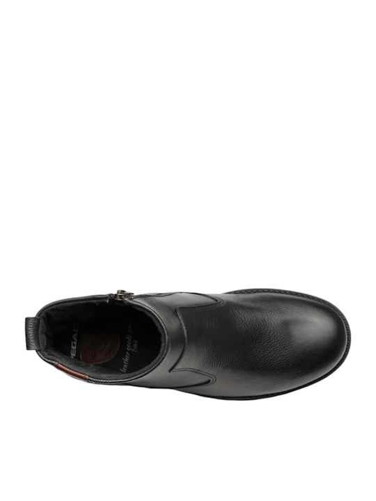 Leather Black Men's Boots Anatomical with Zipper