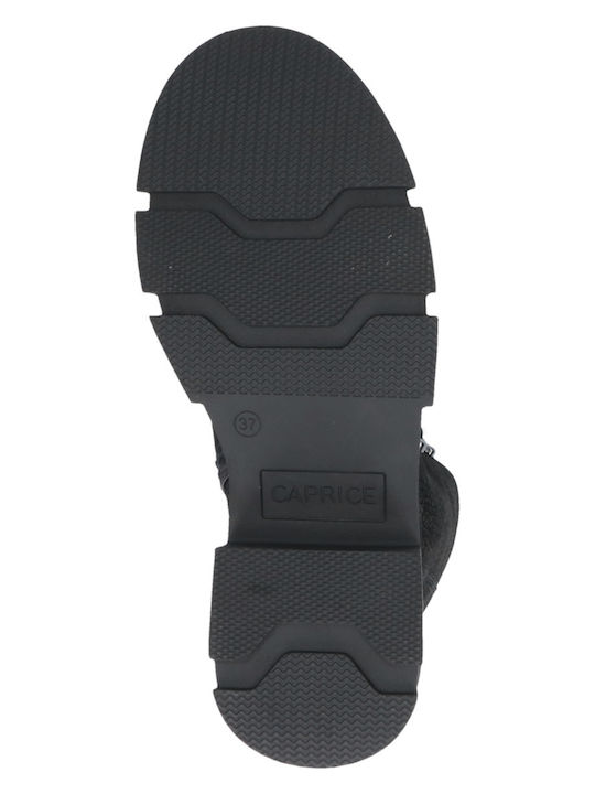 Ghete Dama De Piele Cu Platforme Pentru Femei Negru