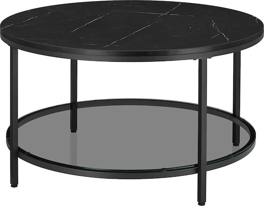 Rund Couchtisch Glas Schwarz B80xT80xH45cm
