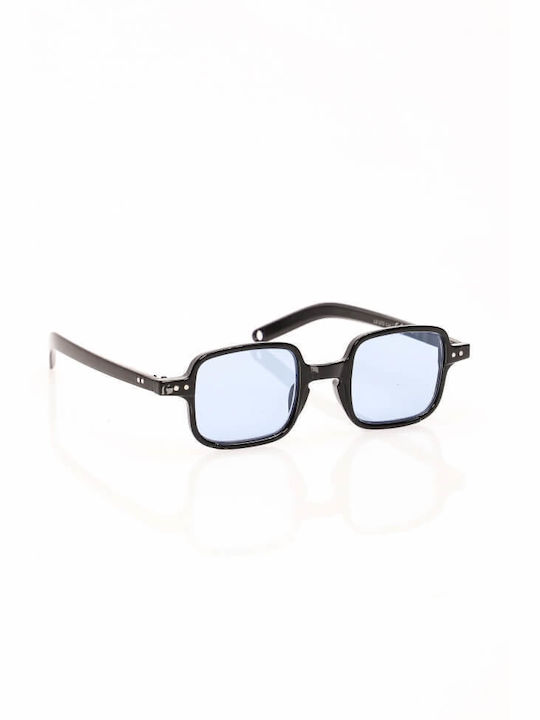 Luigi Sunglasses with Black Plastic Frame and Light Blue Lens 3411206