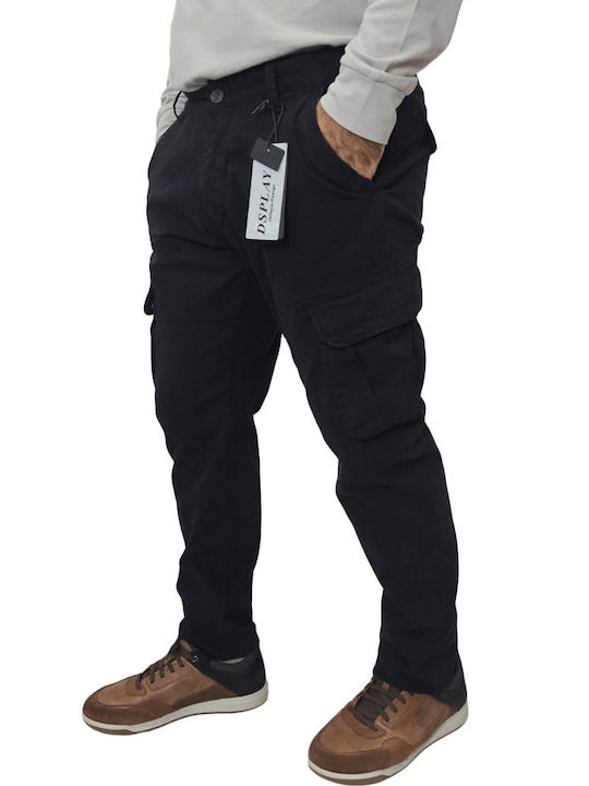 Dsplay Men's Trousers Cargo in Slim Fit Black