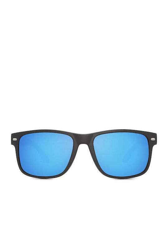 Polareye Sunglasses Μαύρα with Acetate Frame & Blue Lens