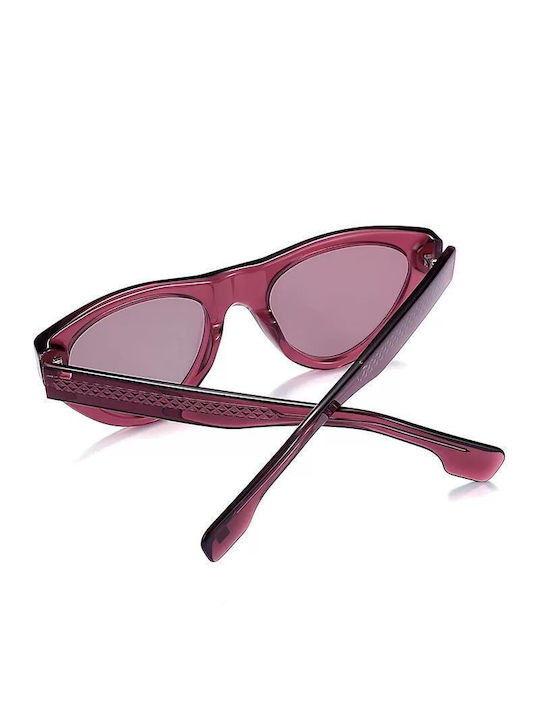 Polareye Women's Sunglasses with Pink Plastic Frame and Burgundy Polarized Lens