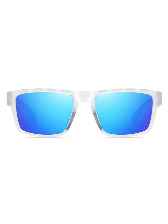 Polareye Sunglasses with Gray Plastic Frame and Blue Polarized Mirror Lens