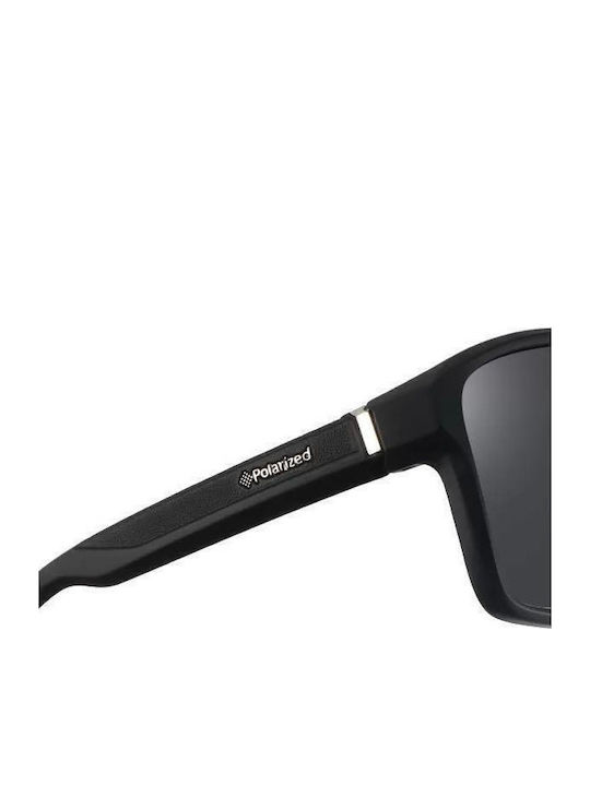 Polareye Men's Sunglasses with Black Plastic Frame and Black Polarized Lens