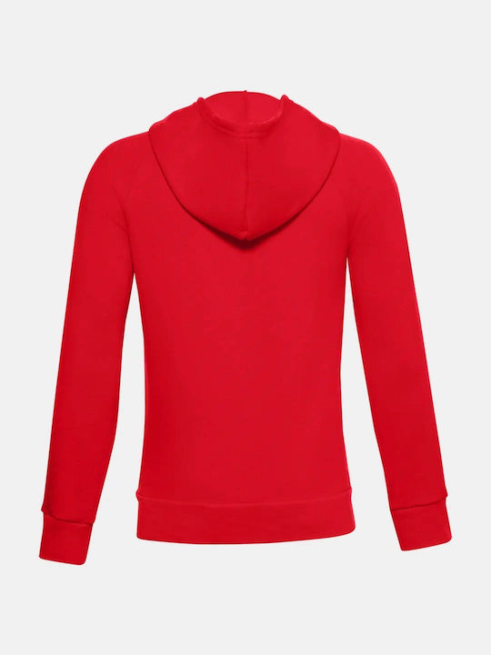 Fleece Kids Sweatshirt with Hood and Pockets Red Rival